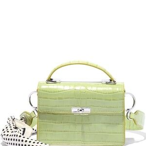 Marc Jacobs Light Green Croc-Embossed Crossbody Bag